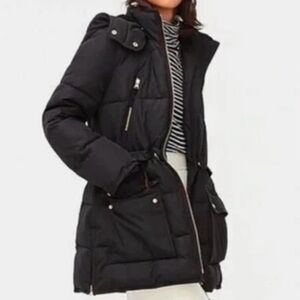 J Crew Chateau Puffer Parka w/ Hood, PrimaLoft, Warm Lightweight - Womens Large